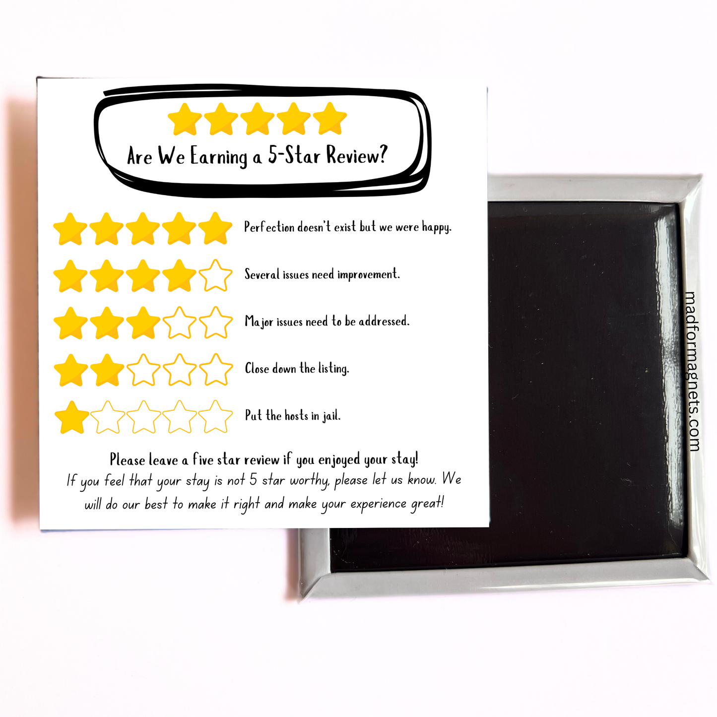 Airbnb Review Magnet both sides