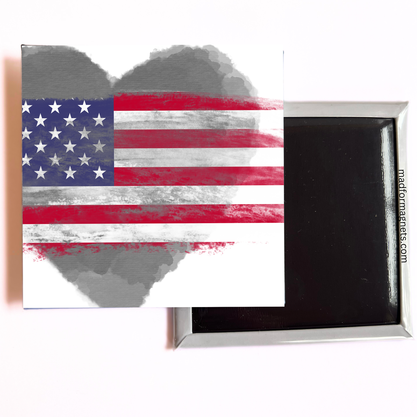 American Flag Heart Magnet back side 