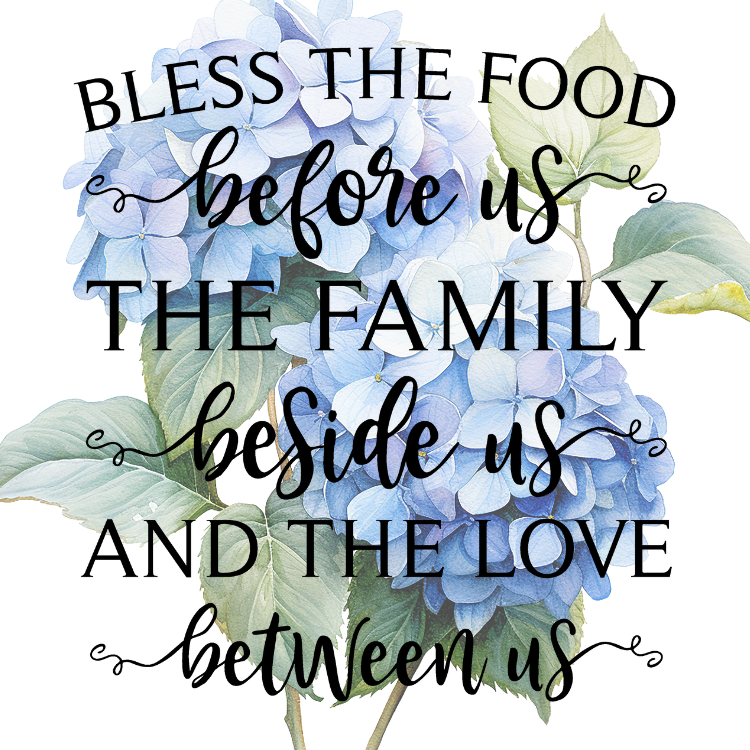 Handmade Magnet: 'Bless the Food, Family, and Love'