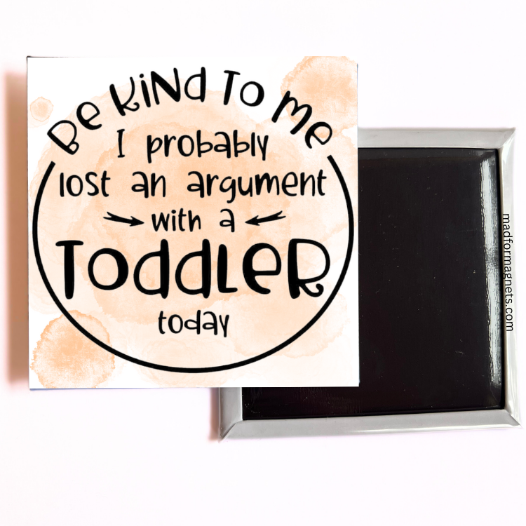 I lost an argument with a toddler magnet