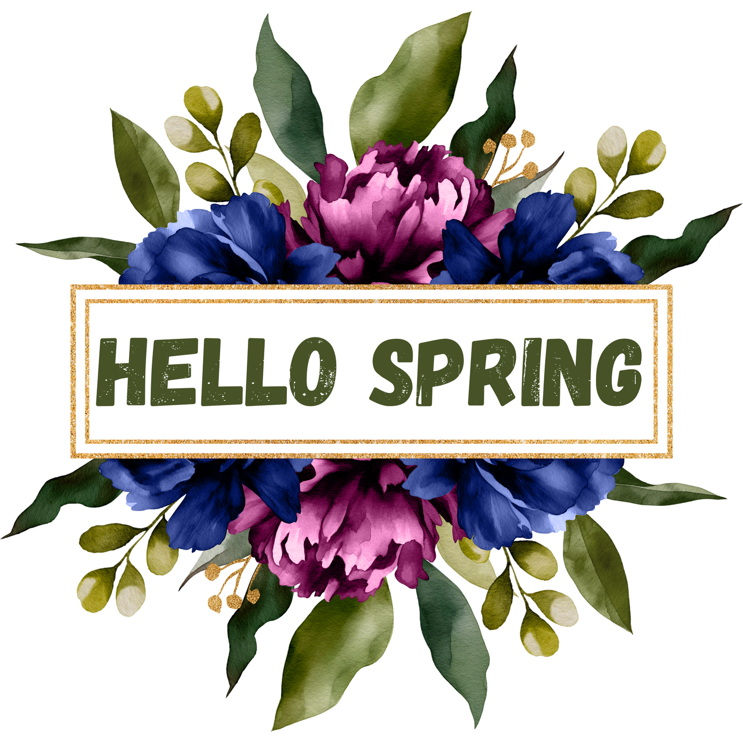 Bright and Bold Hello Spring Decorative Magnet front