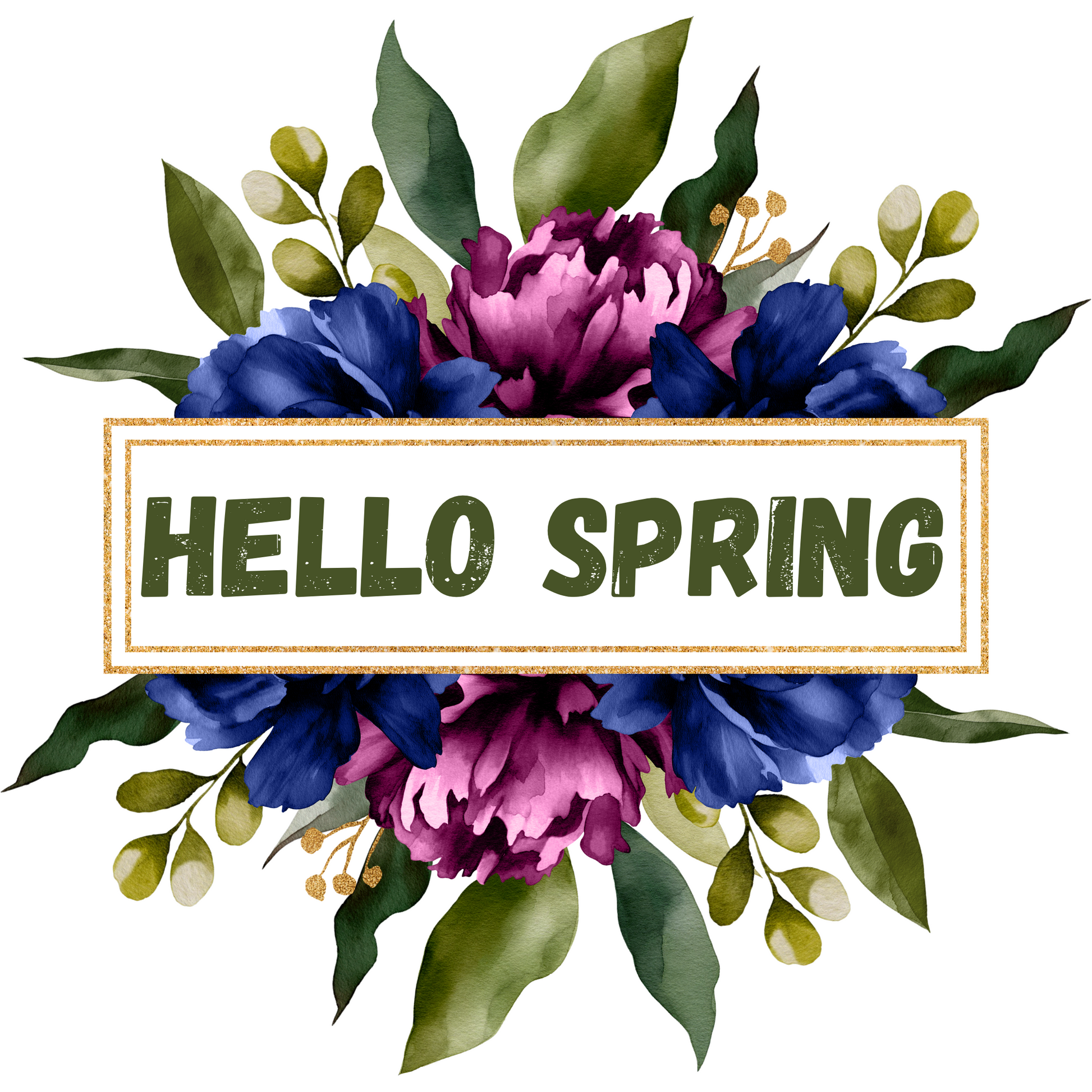 Bright and Bold Hello Spring Decorative Magnet front
