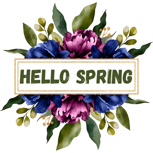 Bright and Bold Hello Spring Decorative Magnet front