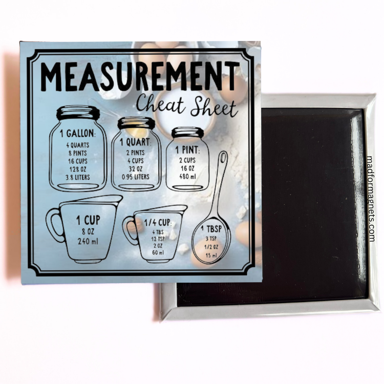 measurement cheat sheet magnet both sides